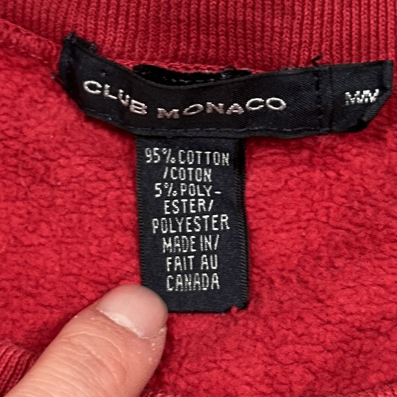 Vintage 90s Club Monaco Made in Canada Embroidered Logo Sweatshirt Mens Medium - Picture 6 of 7